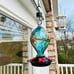 Hummingbird Feeder with 5 Perches, Hand Blown Glass Hummingbird Feeders for Outd