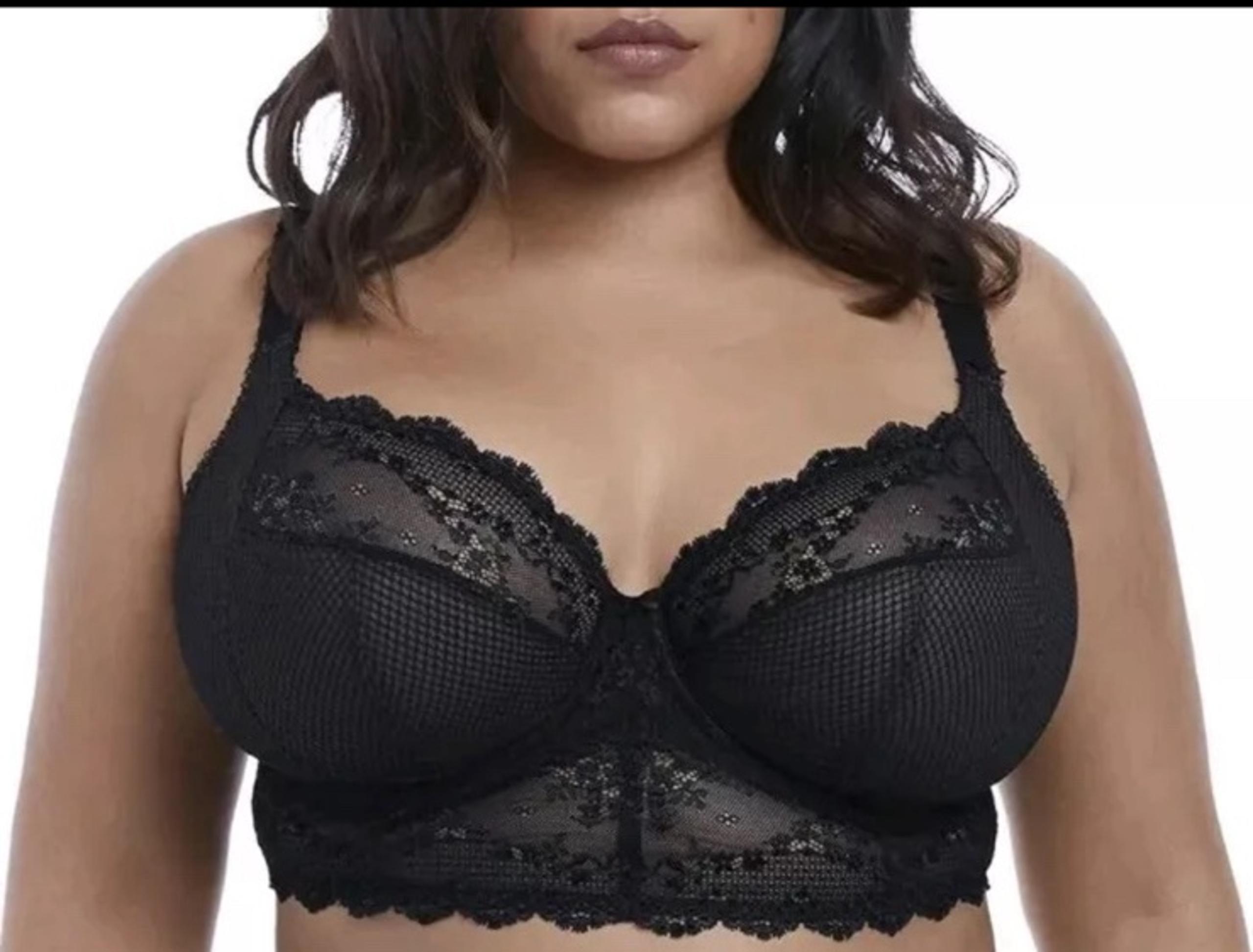 Elomi Women's 40G Black Plus Size Charley Longline Underwire Bralette bra with