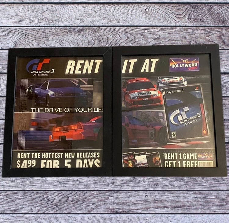 00s Planet Hollywood Gran Turismo 3 A Spec Rental Blockbuster ~ Framed Original