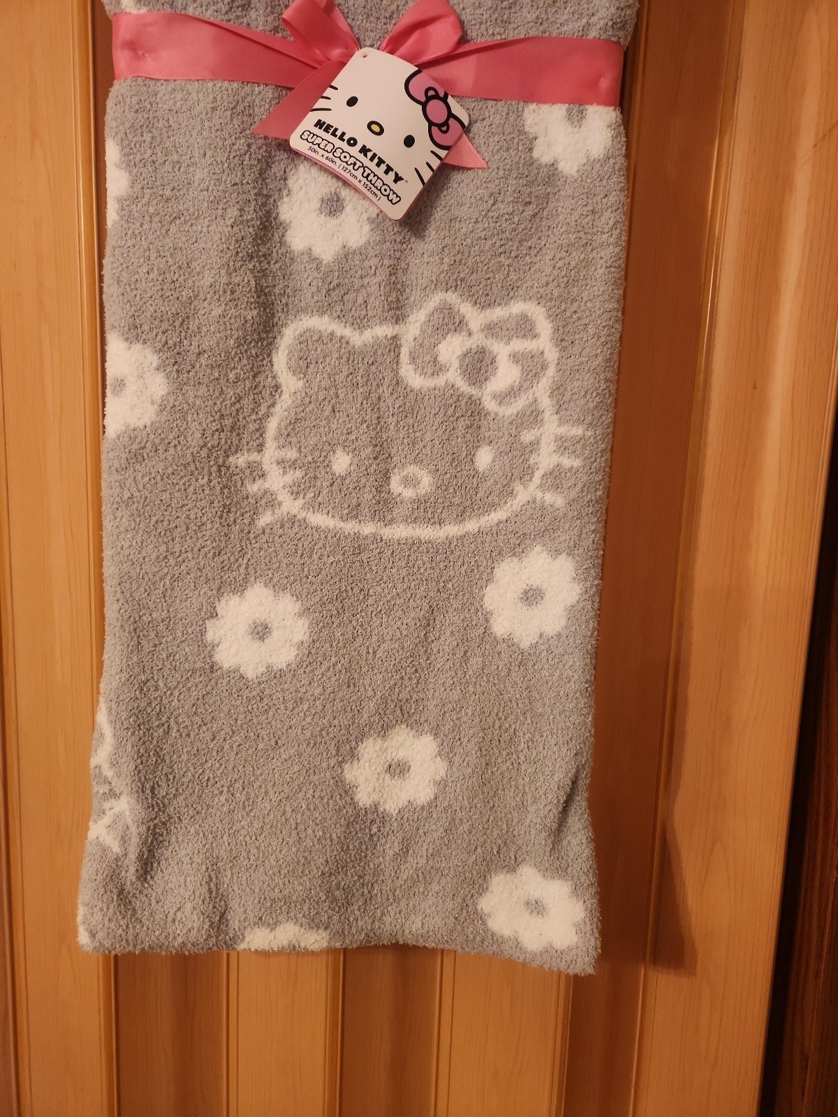 Hello Kitty Gray Knit Blanket - LAST ONE IN STOCK