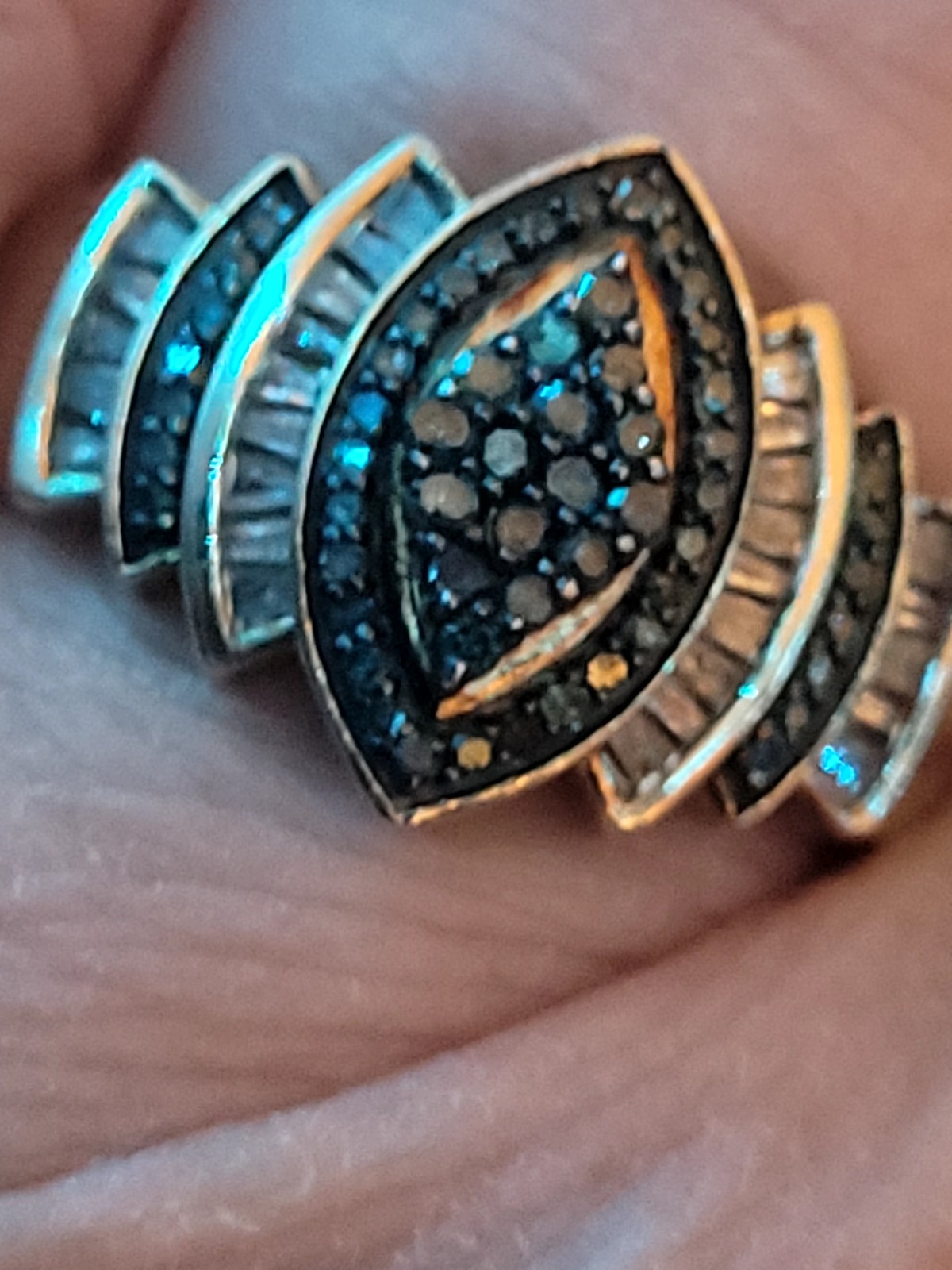 Blue/White Diamond Ring