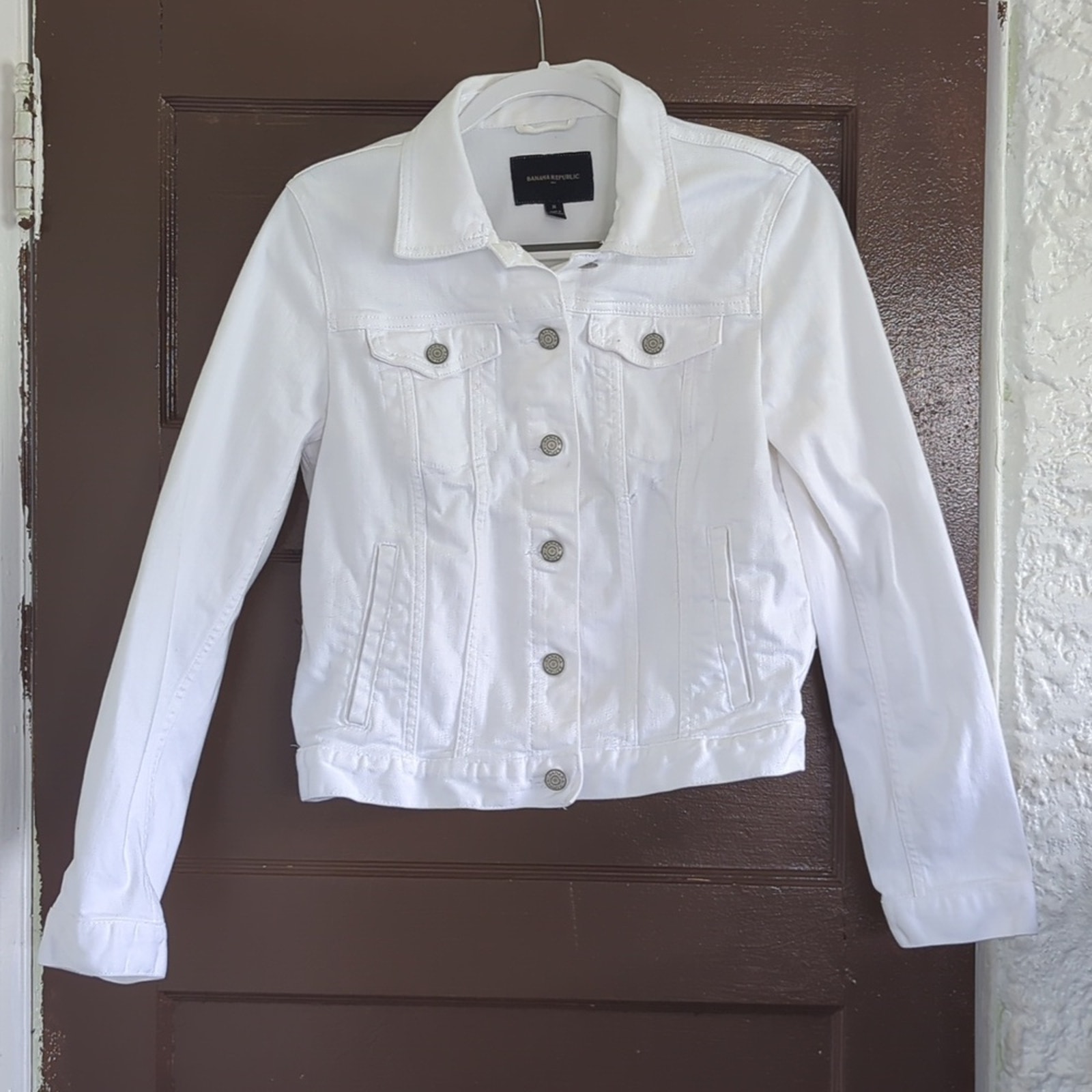 White denim jacket Banana Republic