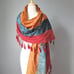 Antique Table Runner Copper Teal Red
