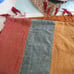 Antique Table Runner Copper Teal Red