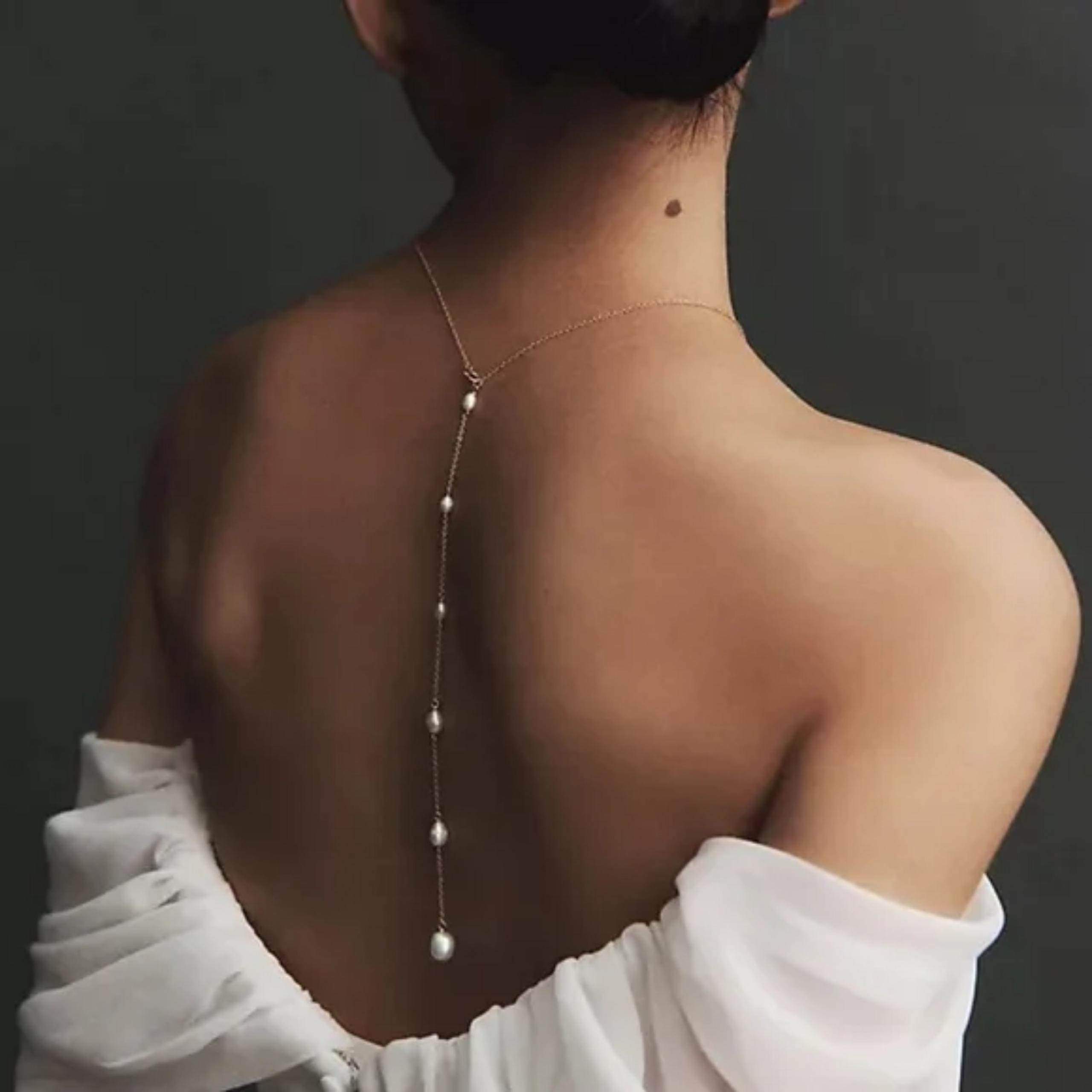 Anthropologie Cascade Back Necklace