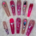 XXL Length Hot Pink Smiles Press On Nail