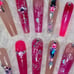 XXL Length Hot Pink Smiles Press On Nail