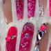 XXL Length Hot Pink Smiles Press On Nail