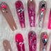 XXL Length Hot Pink Smiles Press On Nail
