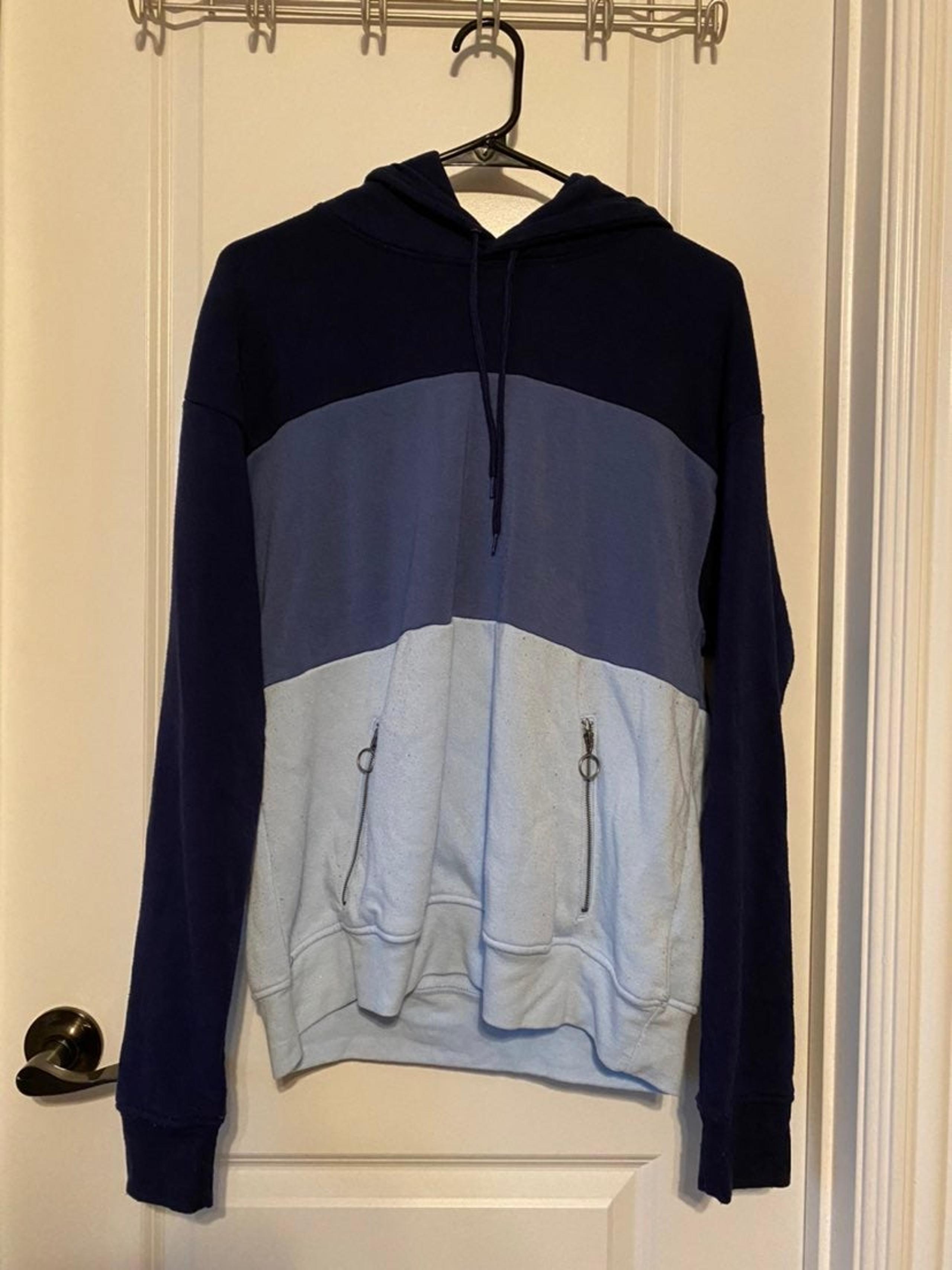 Blue Colorblock Hoodie - Zine Clothing