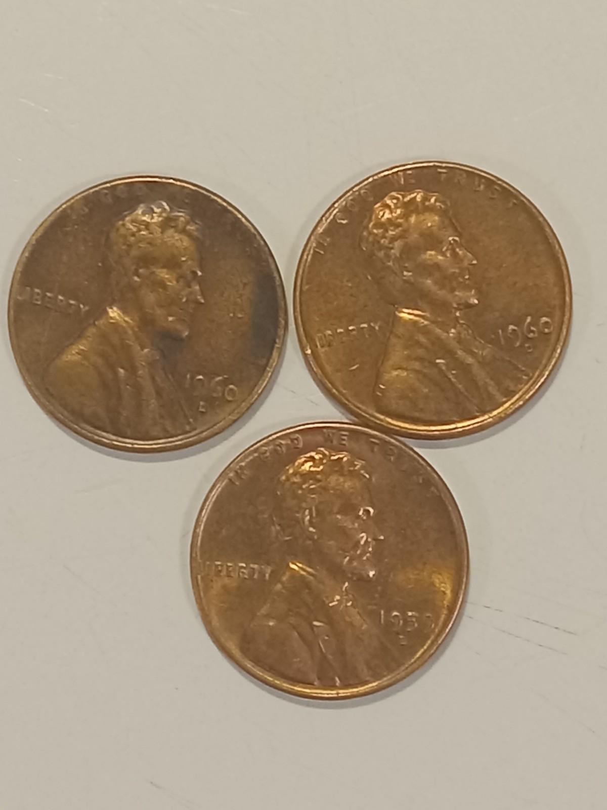 LincolnSet of 3 vintage error coins