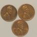 LincolnSet of 3 vintage error coins