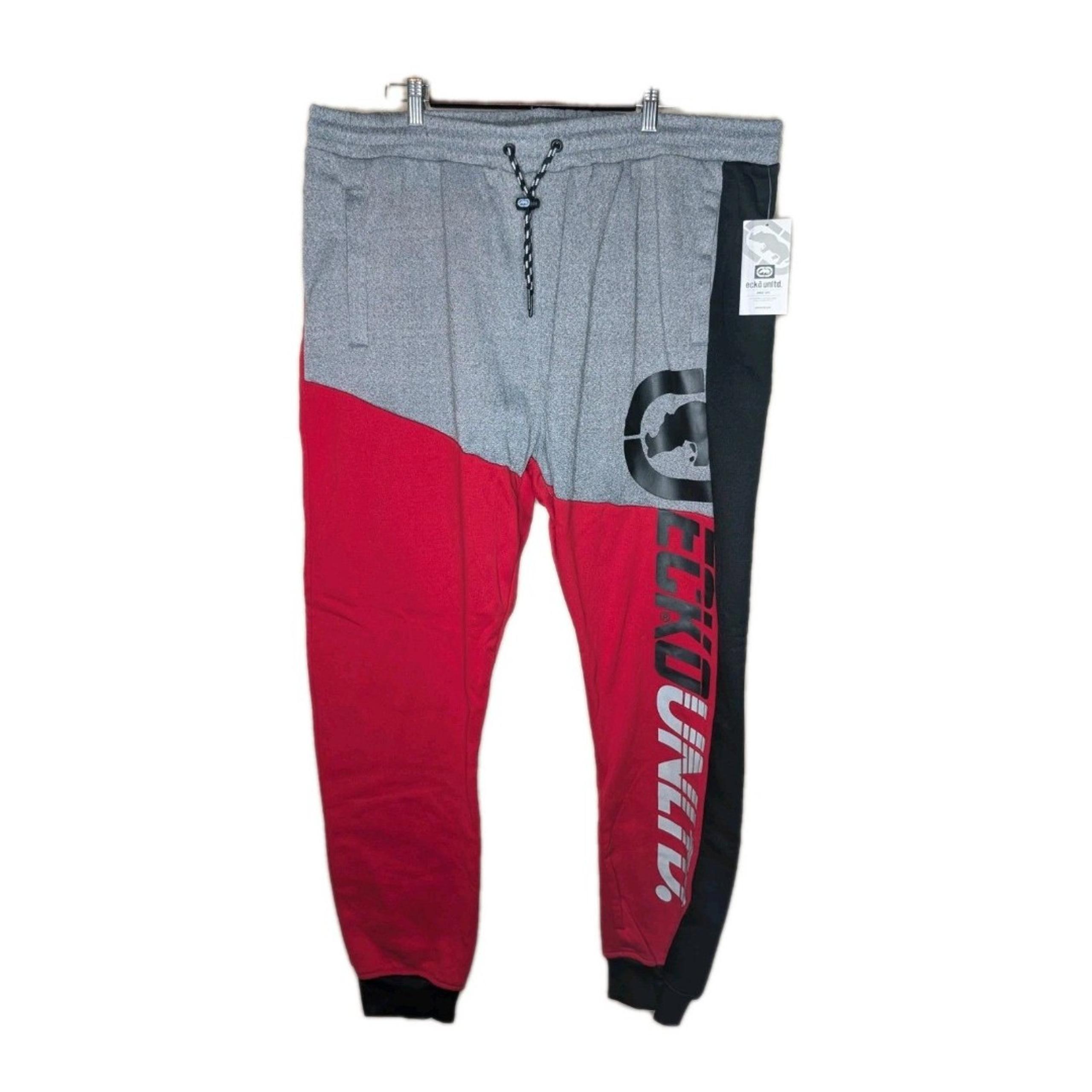 NWT Ecko Unltd Men's Sweatpants Colorblock Puff Print Fleece Jogger 3XL