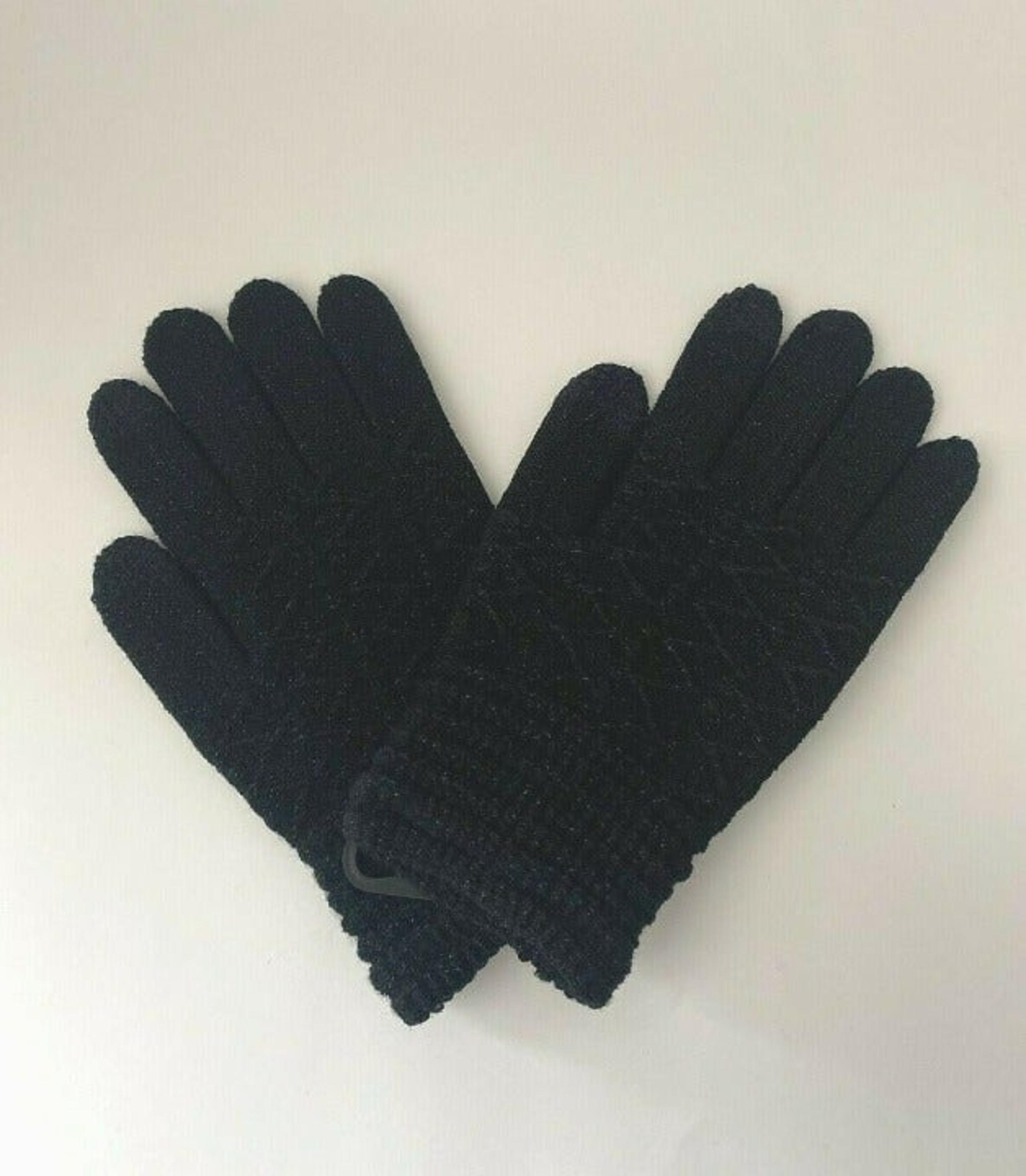 Steve Madden Lurex Zig Zag Itouch Gloves OS -Black-