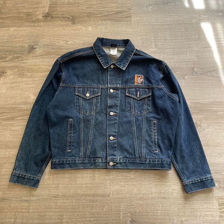 Vintage 2001 Y2K Harley Davidson Tazmanian Devil Warner Bros Jean jacket