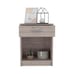 Modern Nightstand w/ Drawer & Shelf - Light Gray