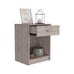 Modern Nightstand w/ Drawer & Shelf - Light Gray