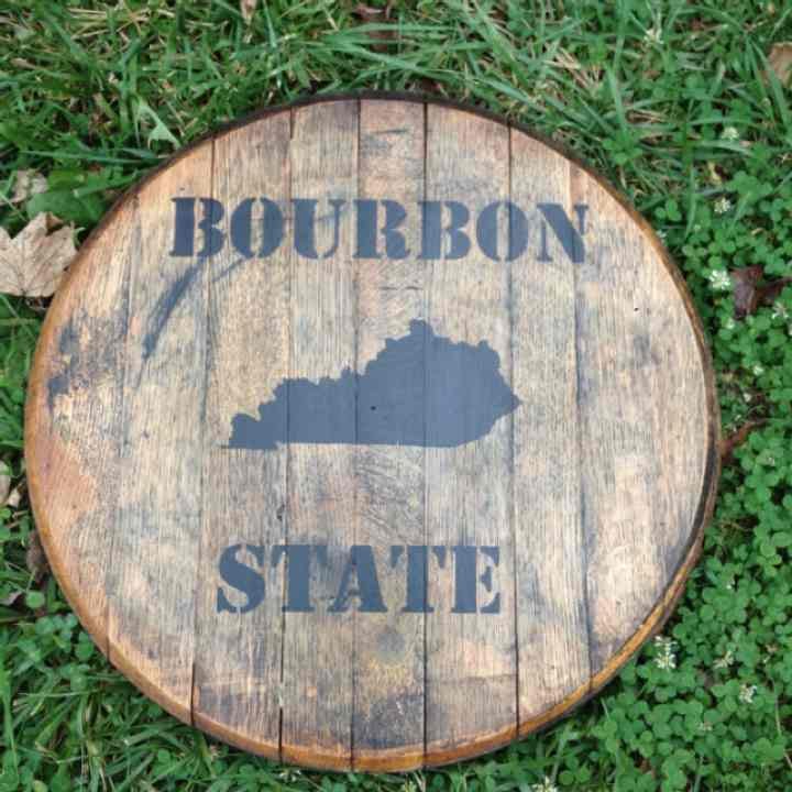 Handmade bourbon barrel decor