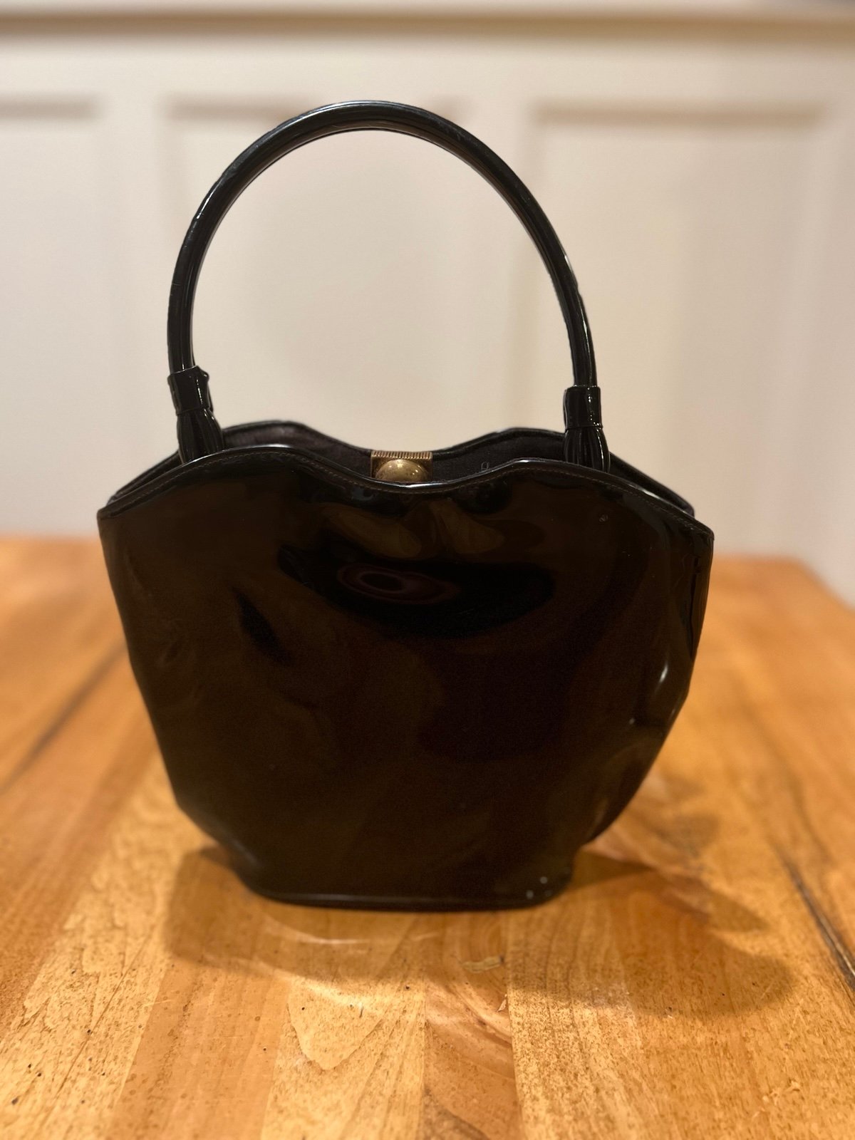 Vintage Garay Patent Leather Black Handbag