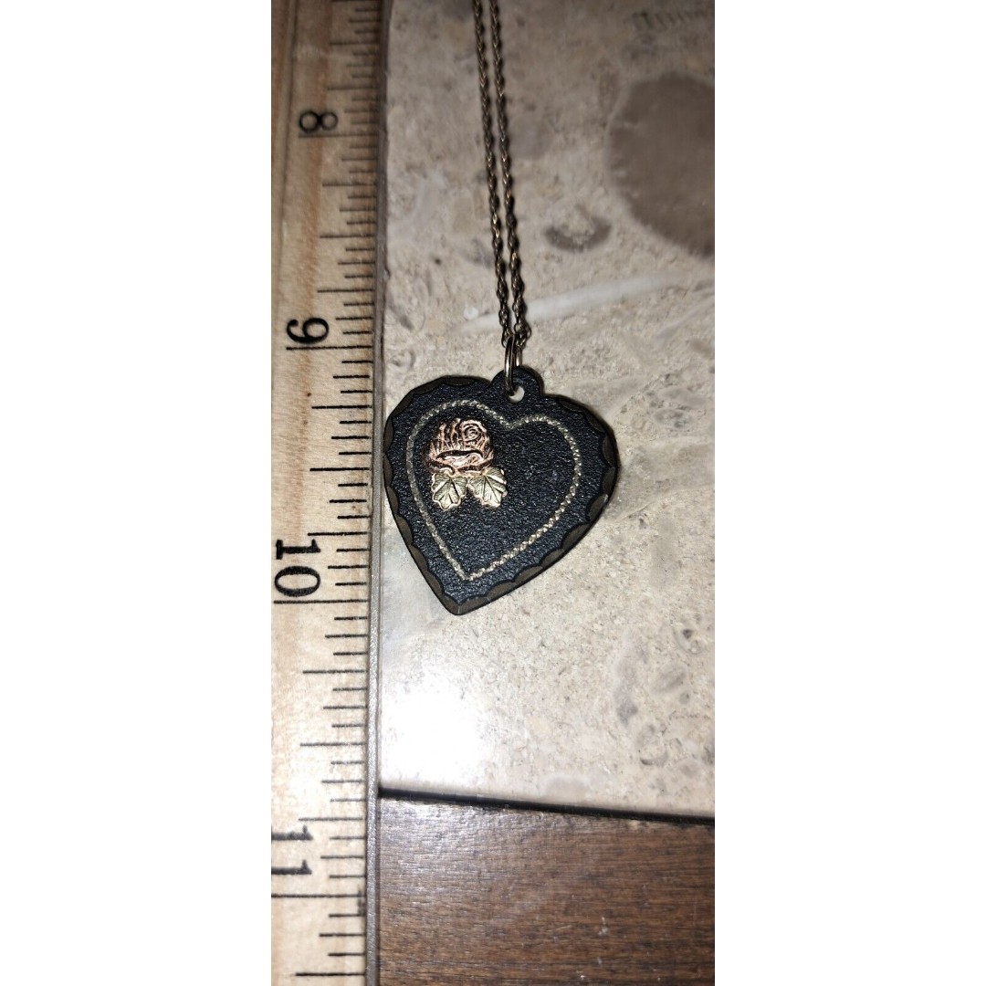 10k Black Hills Gold Heart Pendant W/20 chain 10 k heart rose Coleman