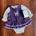NWT Y2K Carter’s Plum Cute Purple Corduroy Dress Floral Embroidery Set 0-3M