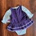 NWT Y2K Carter’s Plum Cute Purple Corduroy Dress Floral Embroidery Set 0-3M