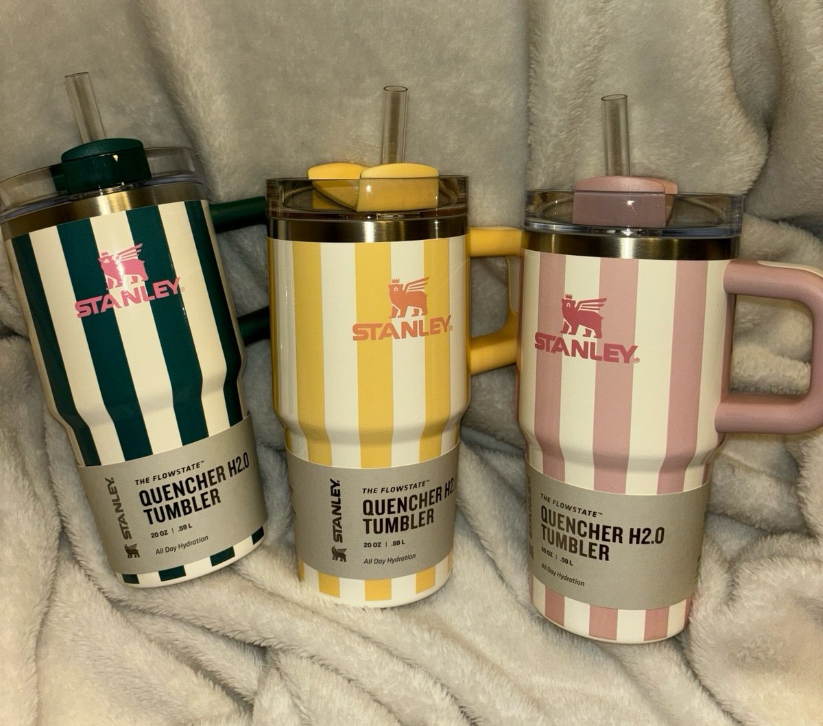striped stanley’s 20oz - peach whip, butter & emerald cabana gloss