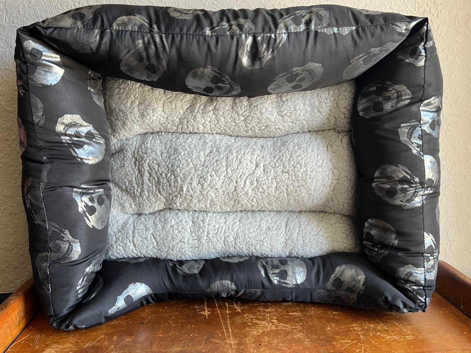Gothic punk vampy witchy halloween skulls pet bed