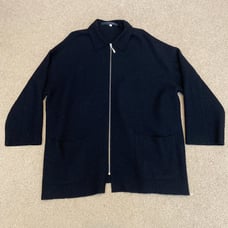 Vintage Marimekko By Rivta Falla Oversized Avant Garde Black Wool Zip Up