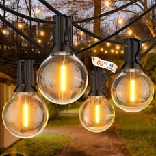 NEW 60FT Outdoor String Lights LED, Patio Lights with 32 Bulbs Waterproof