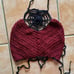 Wine red and black spiderweb top