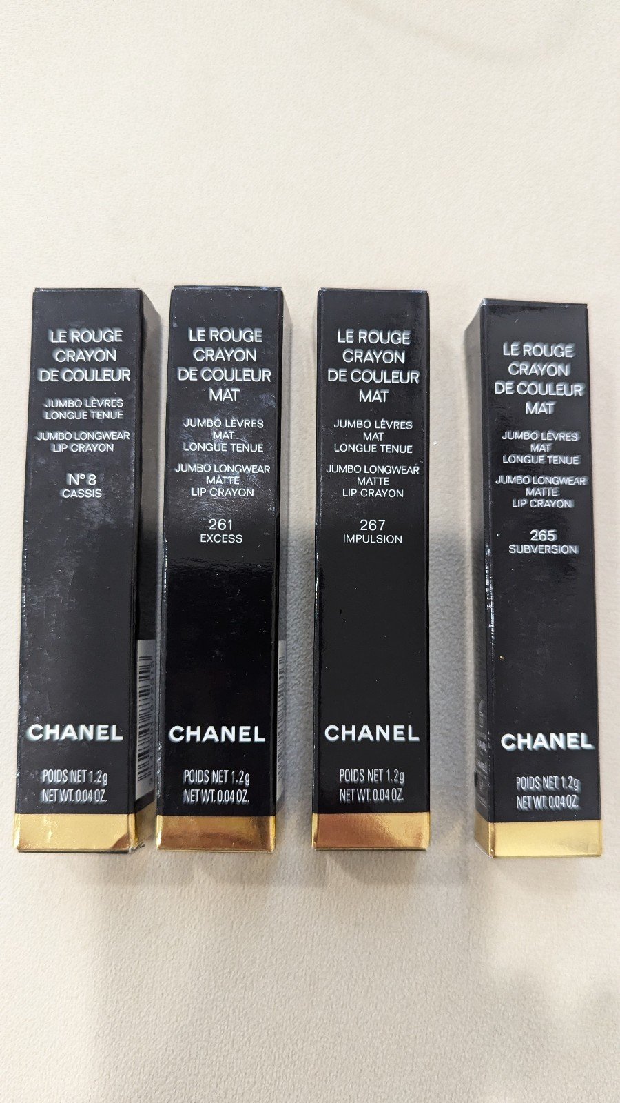 4 Chanel Le Rouge Crayon DE Couleur Jumbo Longwear Lip Crayon