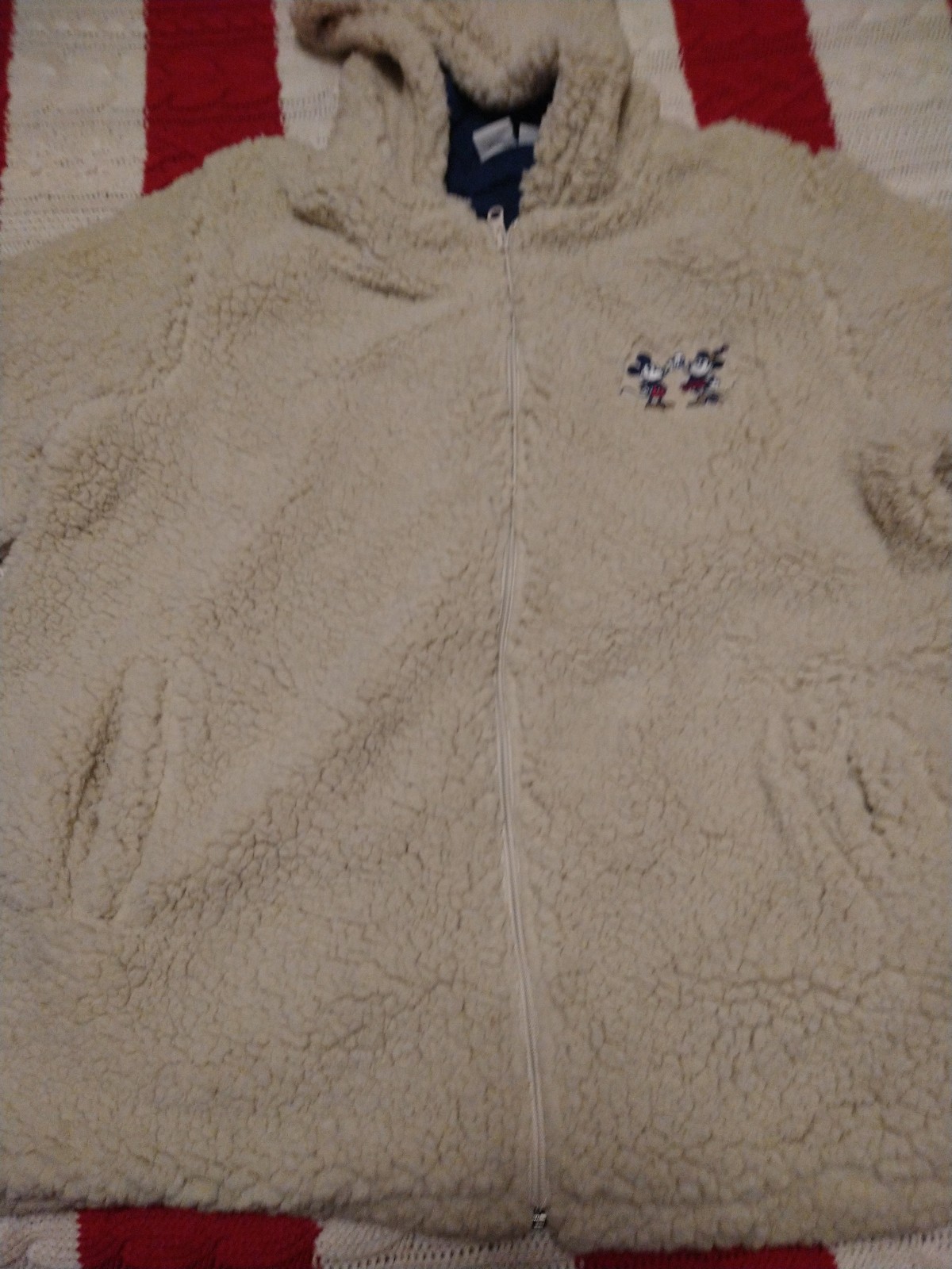 New beautiful Disney Mickey& Minnie mouse fleece hoodie, large size tan color
