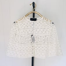 NEW BCBGMaxAzria White Lace Cape - Sz. S