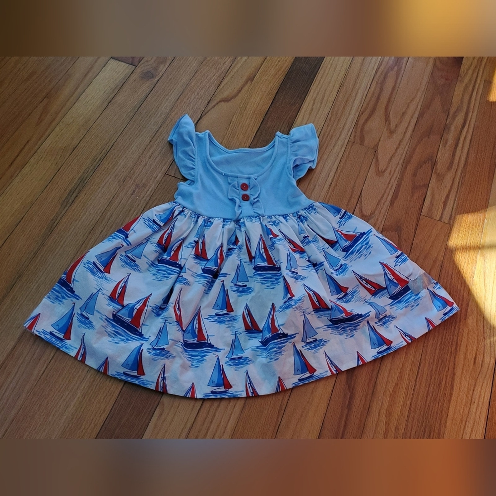 Eleanor Rose Kirby Dress toddler girls sailboats size 3 4