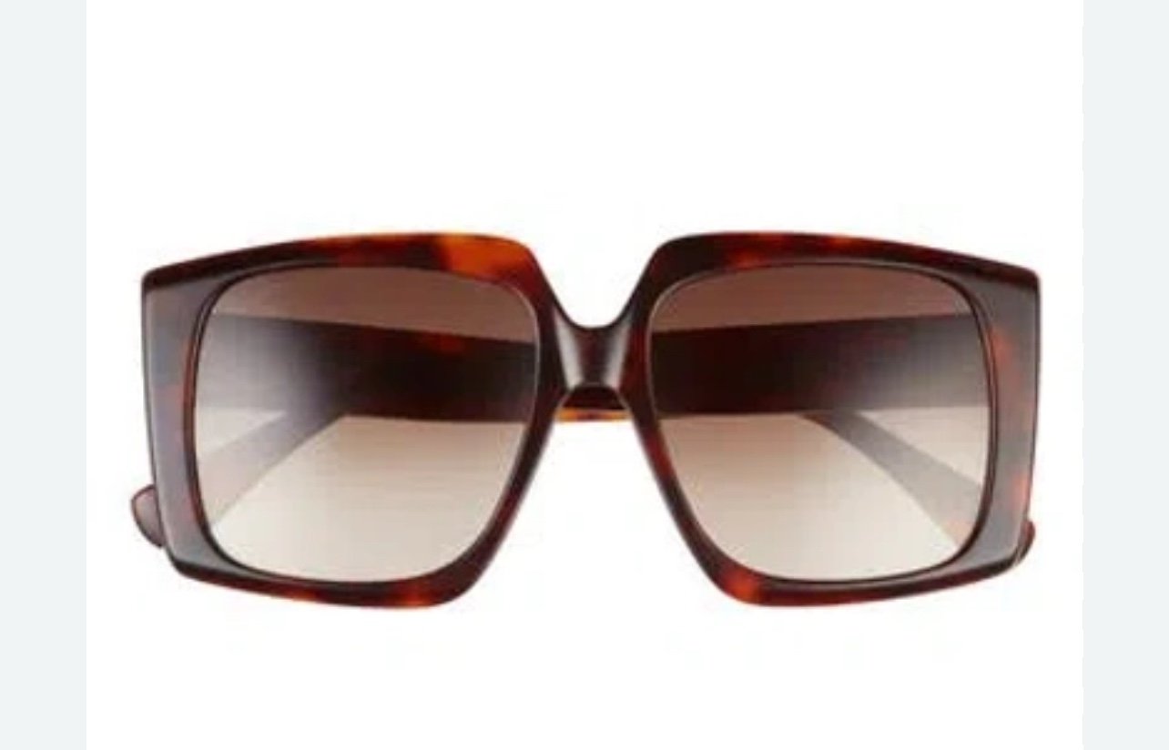 MAX MARA 56mm Square Oversized Brown Gradient Sunglasses Frame Women NEW