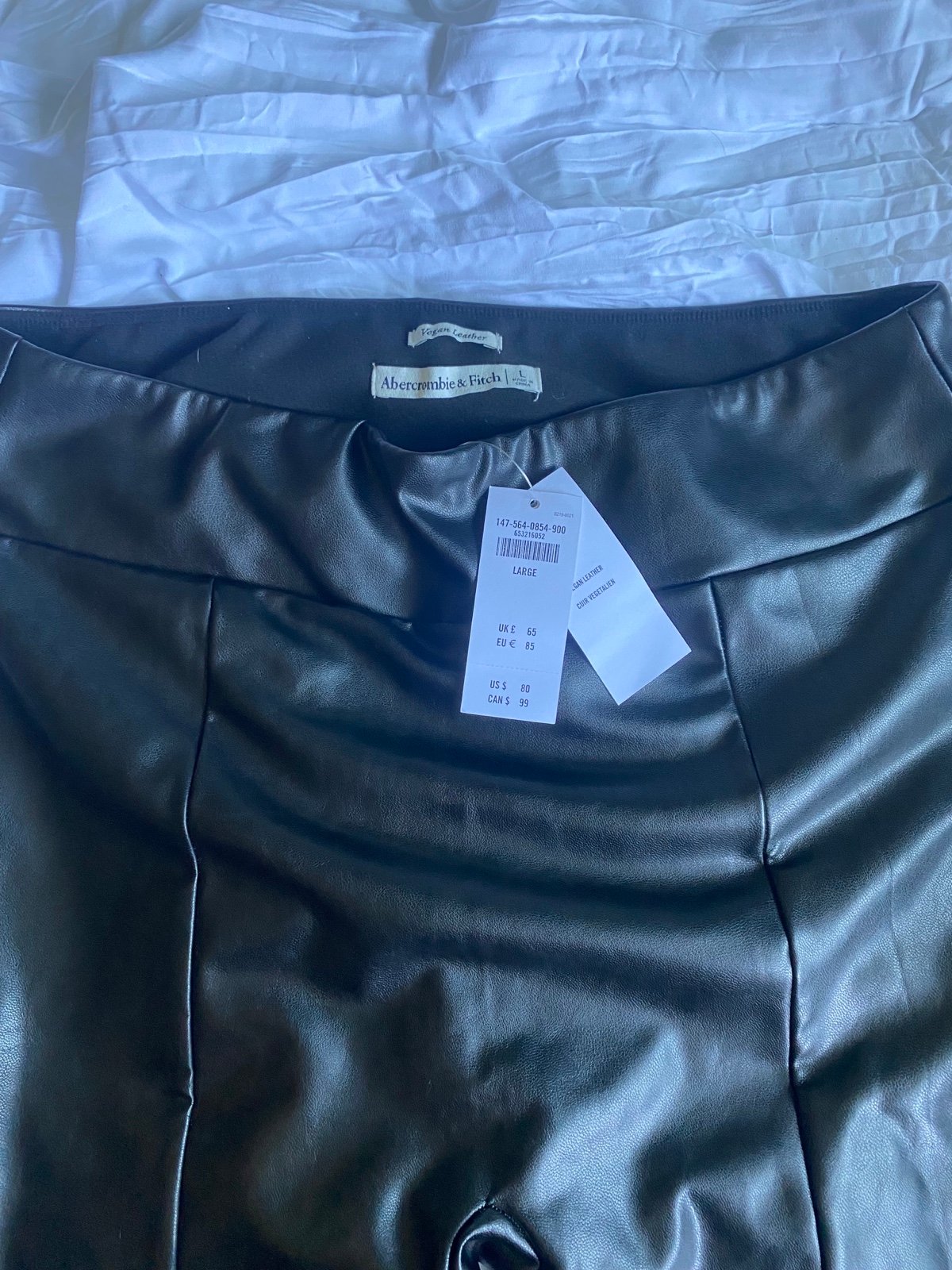 ambercrombie and fitch split hem leather pants