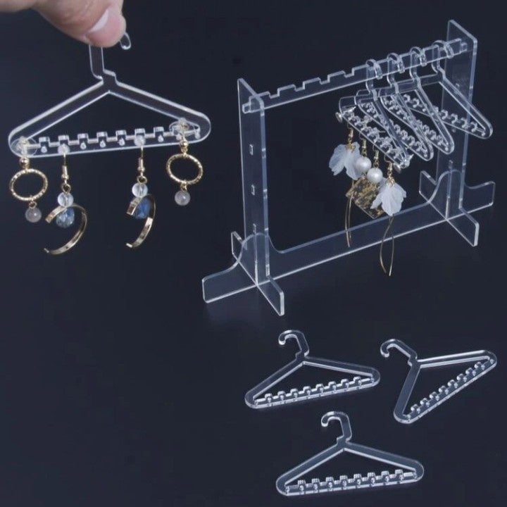 Clear Jewelry Display Rack Earring Organize Storage 8 Mini Hangers Clear Jewelry Display Rack Earring Organize Storage 8 Mini Hangers
