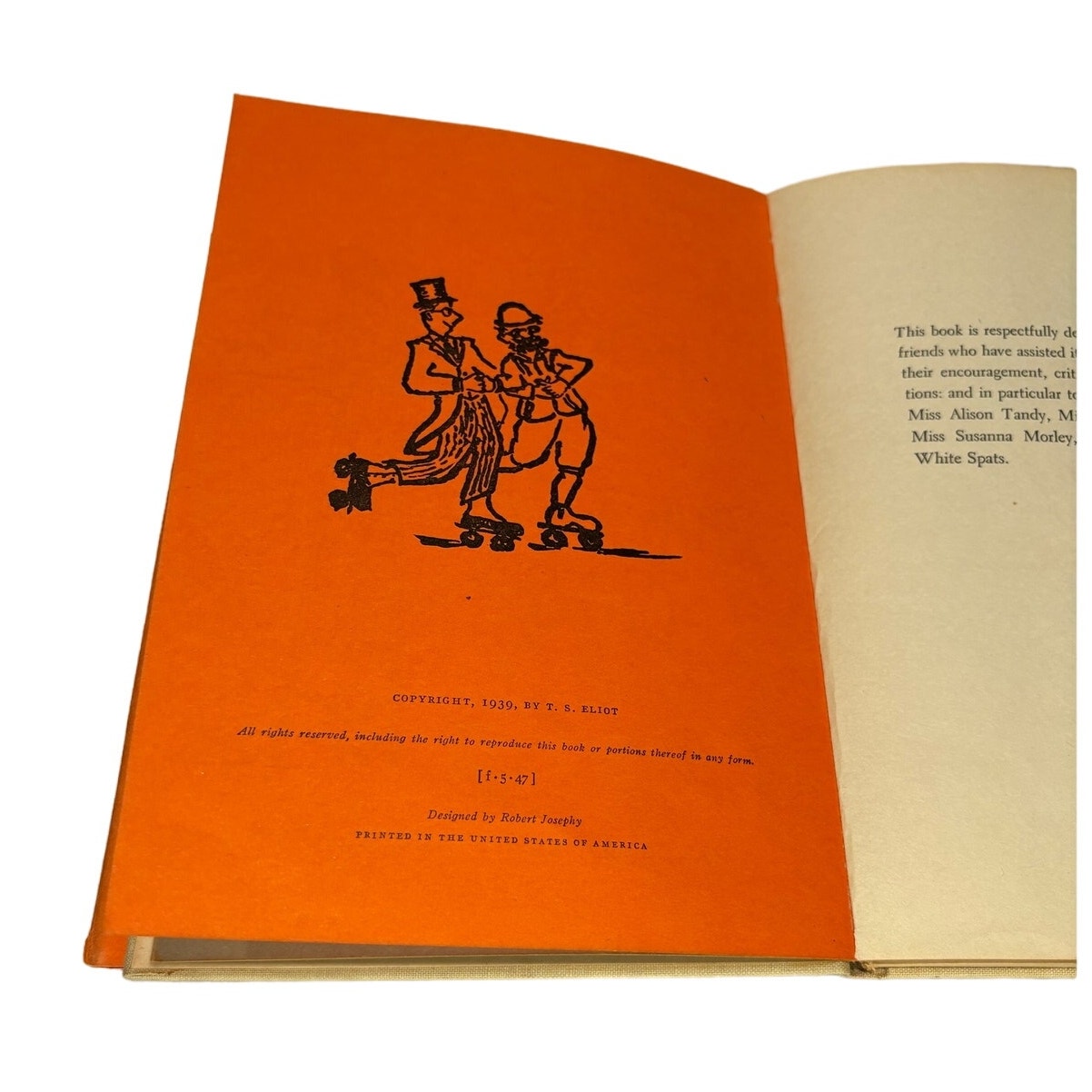 VTG 1939 (1947 Printing) Old Possum's Book of Practical Cats by T.S. Eliot Cats - detail