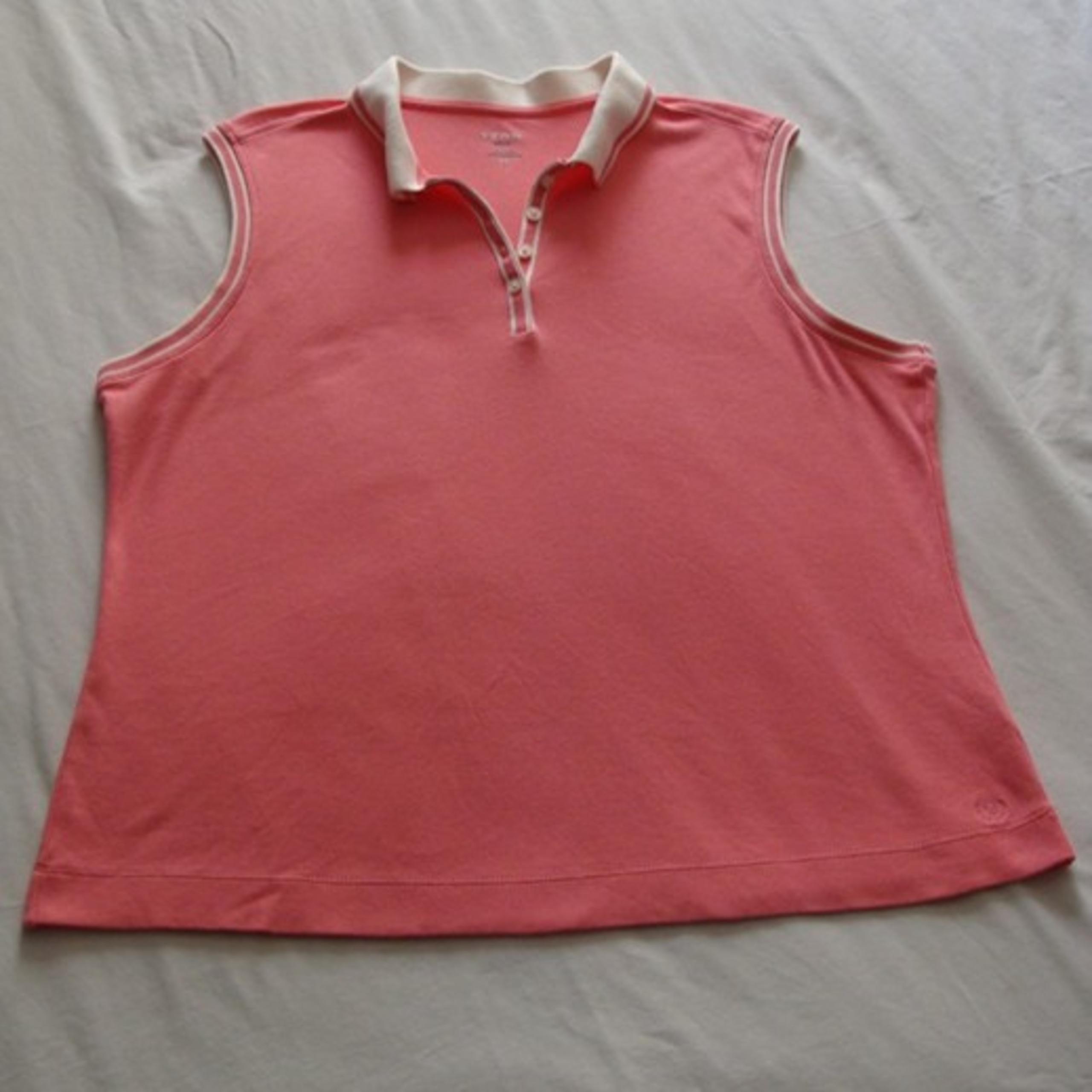 IZOD GOLF Bubblegum Pink Sleeveless POLO Style Knit Top Sz X-LARGE (XL)
