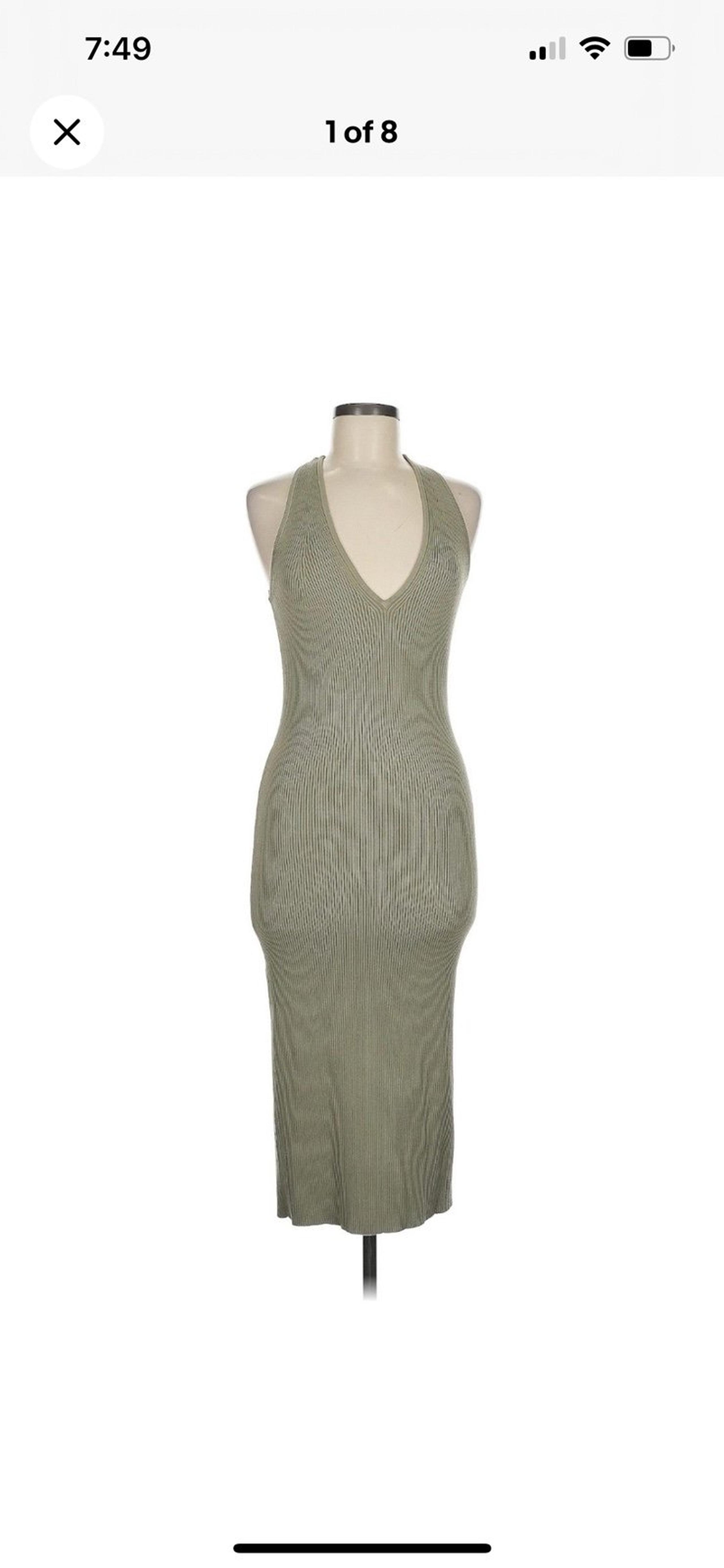 Club Monaco Women’s Olive Green Body Con Midi Dress Size Medium NWT
