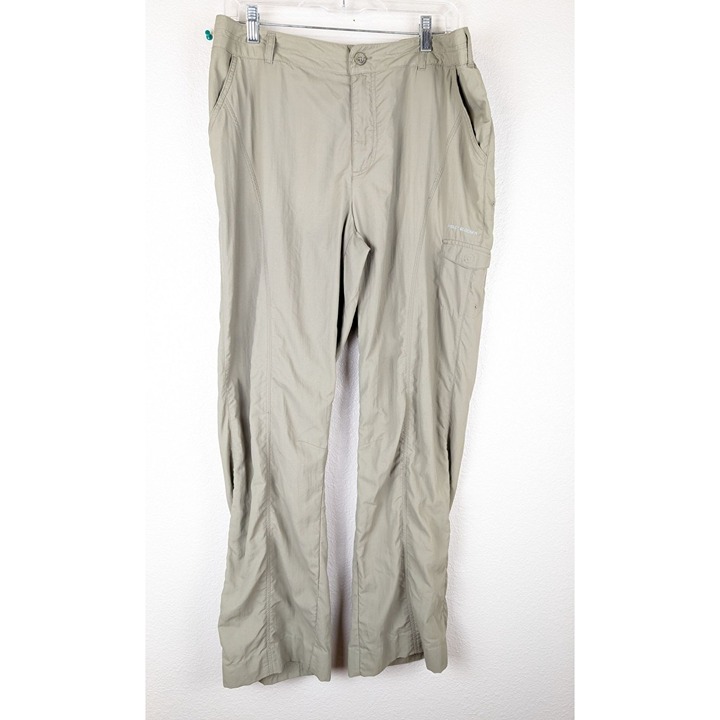 Columbia Women Khaki Outdoor Hiking Cargo Pants Pockets 14