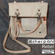 Sherpani Crossbody Bag Beige Rebel Foldover Tote Purse American Ethos Collection