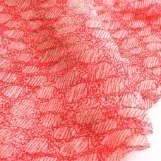 Vintage Vera Neumann silk cowl scarf infinity abstract sheer red white fine
