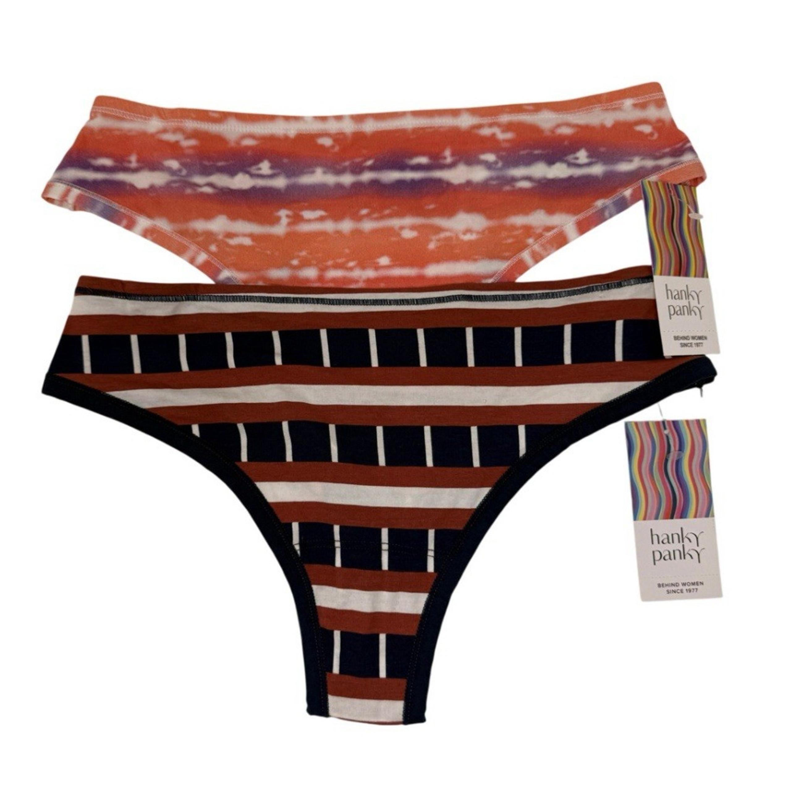 Hanky Panky Play Stretch Thong Size M/L Lot Of 2 Natural Pima Cotton Panties NWT