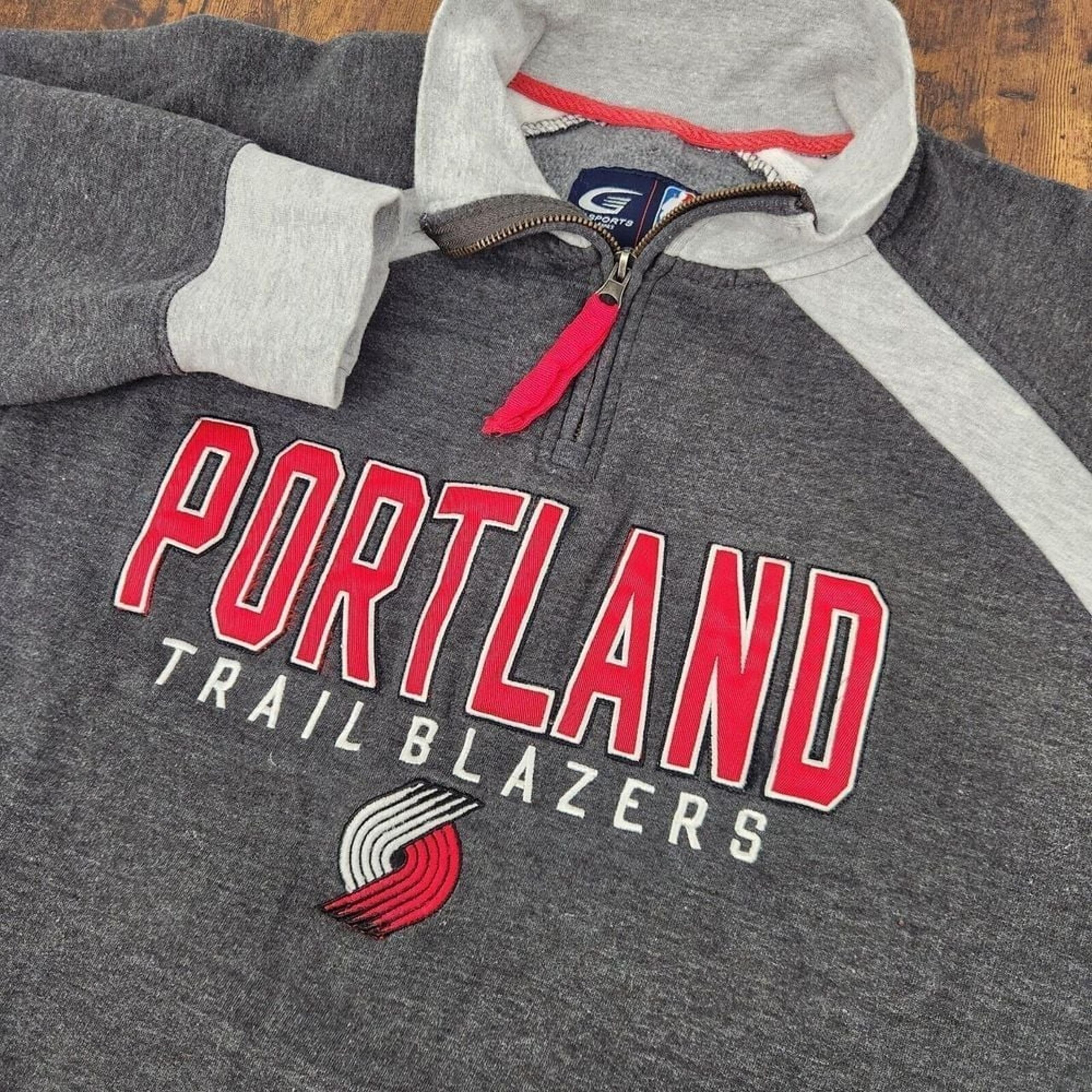 Portland Trail Blazers 1/4 Zip Pullover Sweatshirt Jacket Pockets NBA Sz Medium