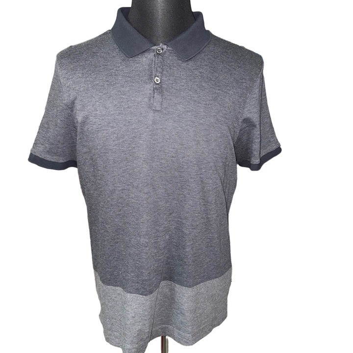 Boss Hugo Boss Men’s Slim Fit Phillipson 08 Color Block Polo in Gray-Size XL