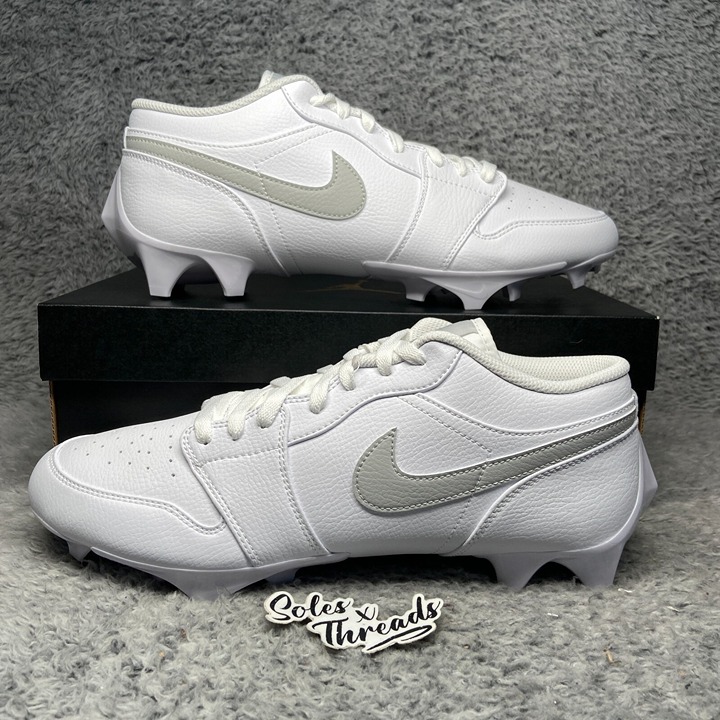 Air Jordan 1 Vapor Edge Size 12 Men Football Cleats Grey Fog FJ6245-101