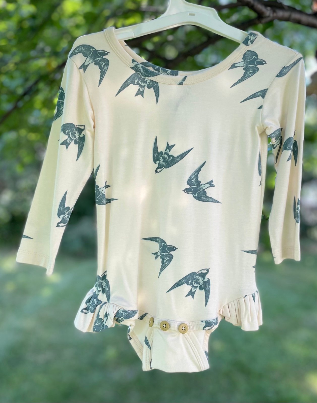 Kate Quinn 18-24M Ruffle Leg Bodysuit in Birds NWT (2021)