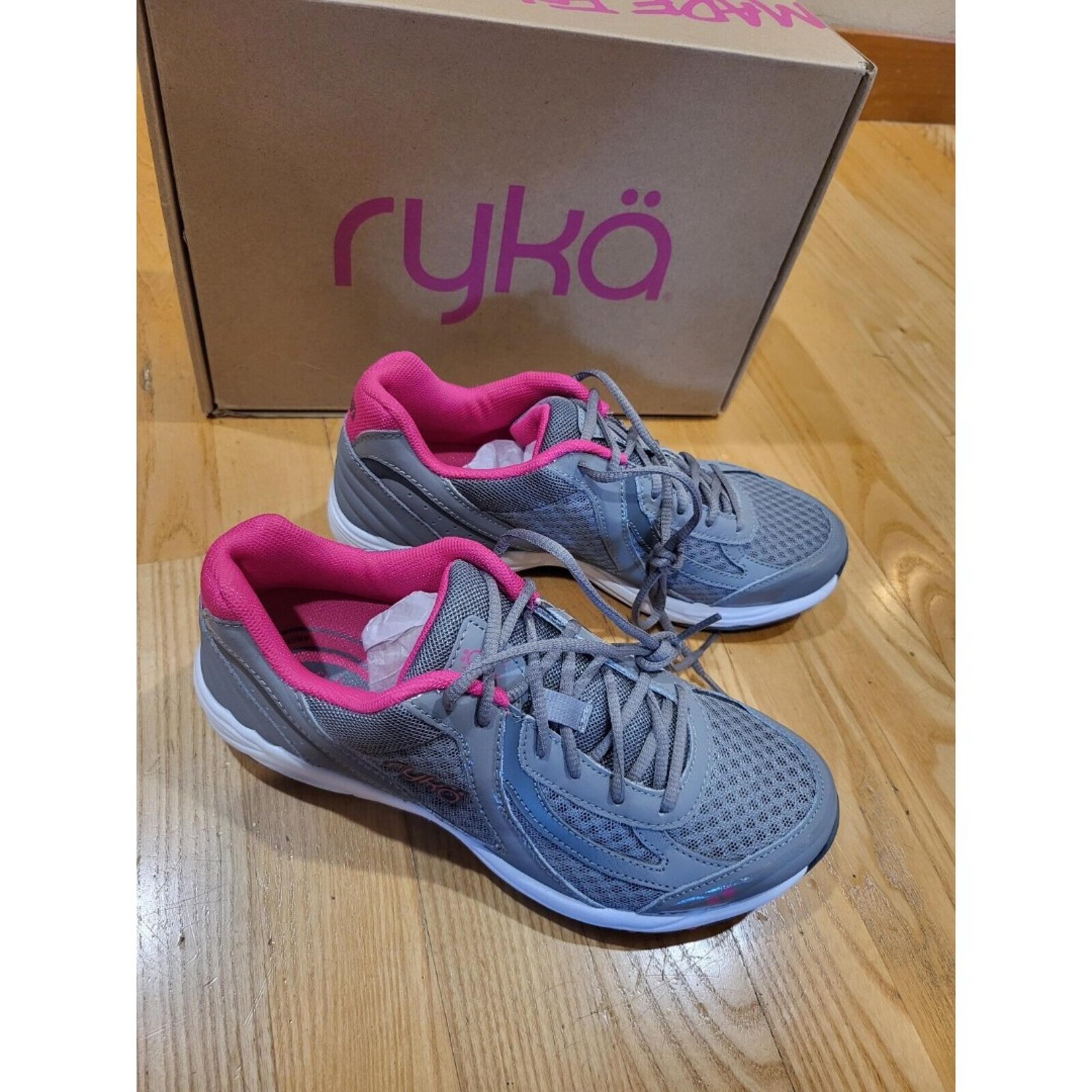 Ryka Women’s Dash 3 Walking Athletic Tennis Shoe Sneakers Grey Pink Size 6.5 M